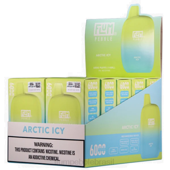 FLUM PEBBLES 6000 baforadas 10 pacotes Ártico gelado 828A6 | FLUM PEBBLE PRECIO